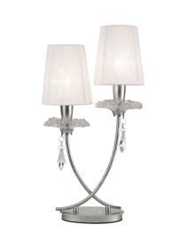 M6306  Sophie Table Lamp 2 Light Silver Painted